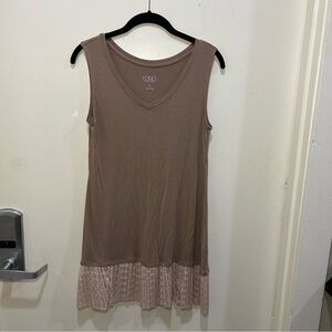 LOGO Layers Brown Knit Ribbed Tank Top Size Small
